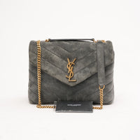 Saint Laurent Small LouLou Bag in Grey Suede 2022