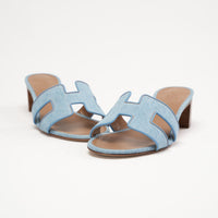 Hermès Oasis Sandals Light Blue Denim 39