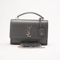 Saint Laurent Medium Sunset Top Handle Bag Dark Grey 2020