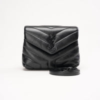 Saint Laurent Black Toy Loulou Chain Bag in Y-Quilted Calfskin