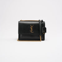 Saint Laurent Black Calfskin Medium Monogram Sunset 2019