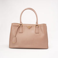 Prada Saffiano Lux Galleria Medium Double Zip Tote Bag Cammeo