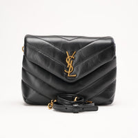 Saint Laurent Black Loulou Toy Crossbody Leather Gold Hardware 2024