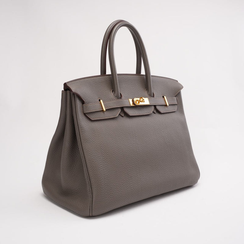 Hermes Birkin 35 Togo Etain Gold Hardware 2013 - Front right view 