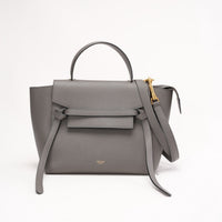 Celine Grey Nano Belt Bag in Grained Calfskin Leather 2018
