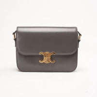 Celine Classique Triomphe Bag Pebble Grey Shiny Calfskin 2018