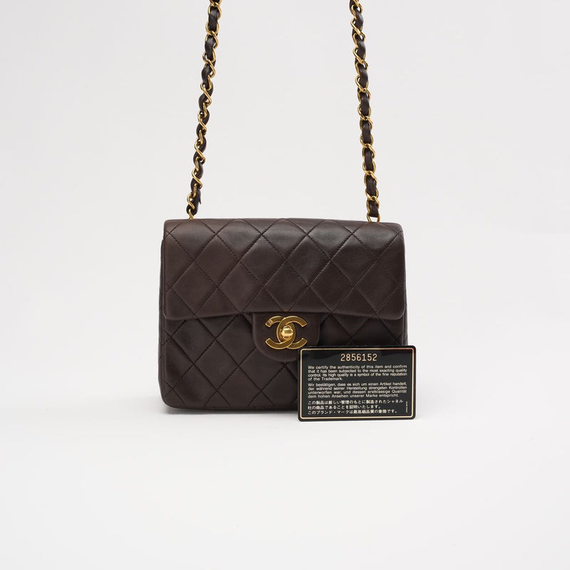 Chanel Timeless Mini Square Brown 1994 front view