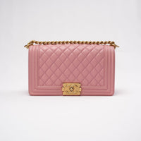 Chanel Medium Boy Flap Lambskin Pink 2018