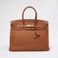 Pre-owned Hermès Birkin 35 Togo Gold with Gold Hardware
