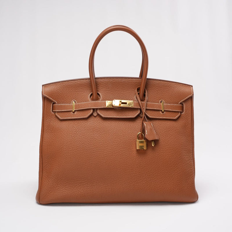 Pre-owned Hermès Birkin 35 Togo Gold with Gold Hardware
