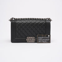 Chanel Medium LeBoy Black Caviar Flap Bag Silver Hardware 2019