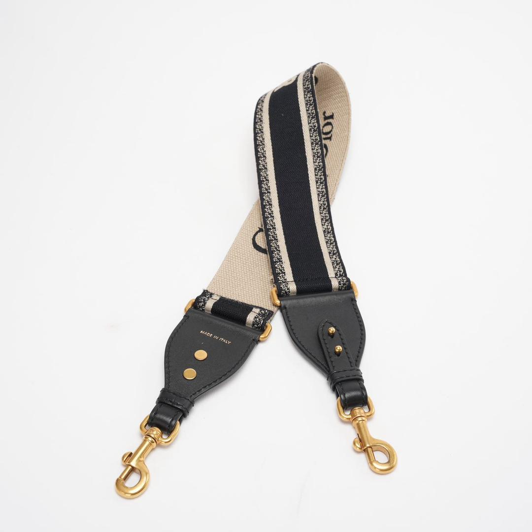 Adjustable shoulder strap with Christian Dior Paris embroidery in