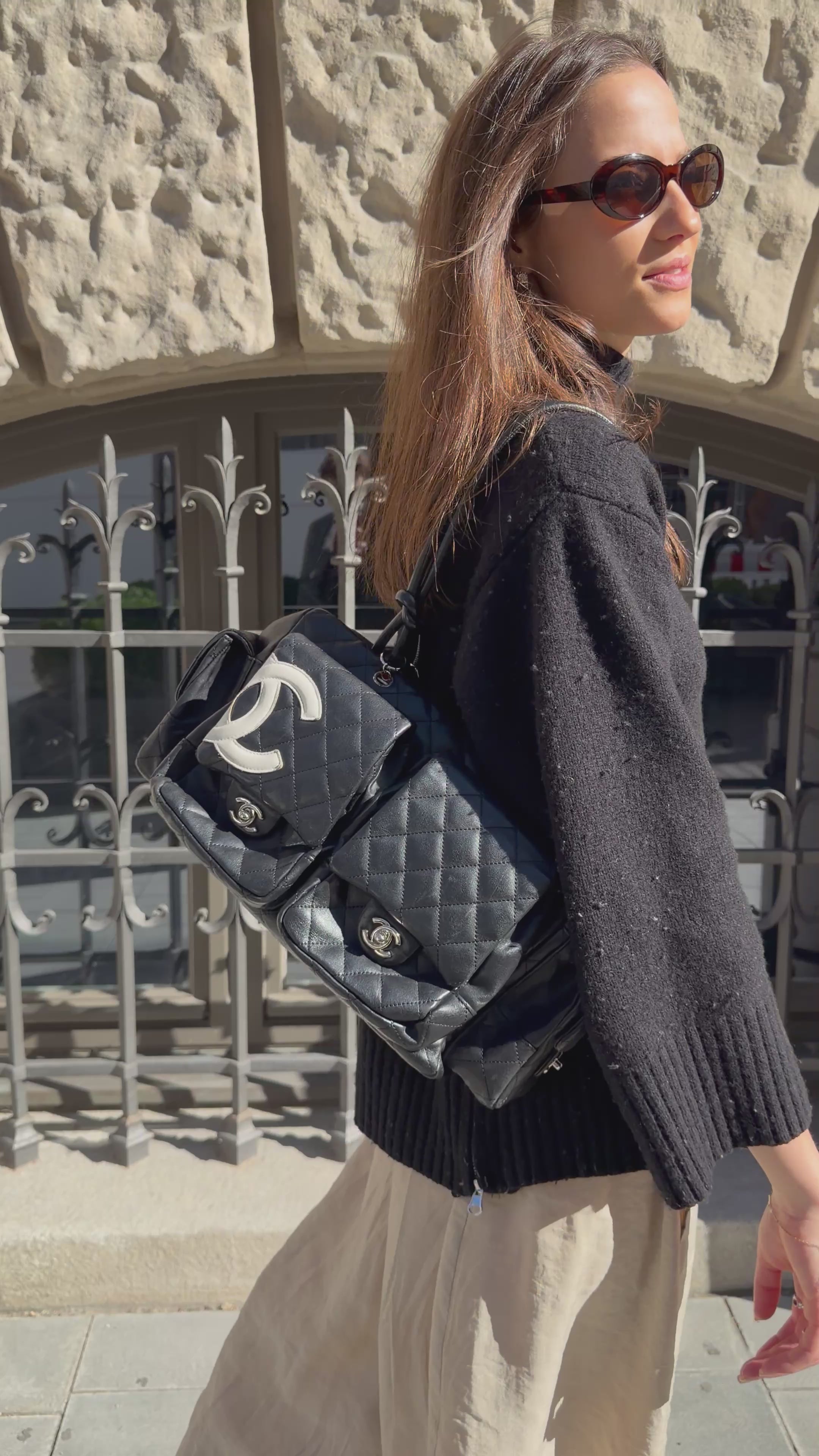 Chanel Large Cambon Multipocket Reporter Black Calfskin 2005